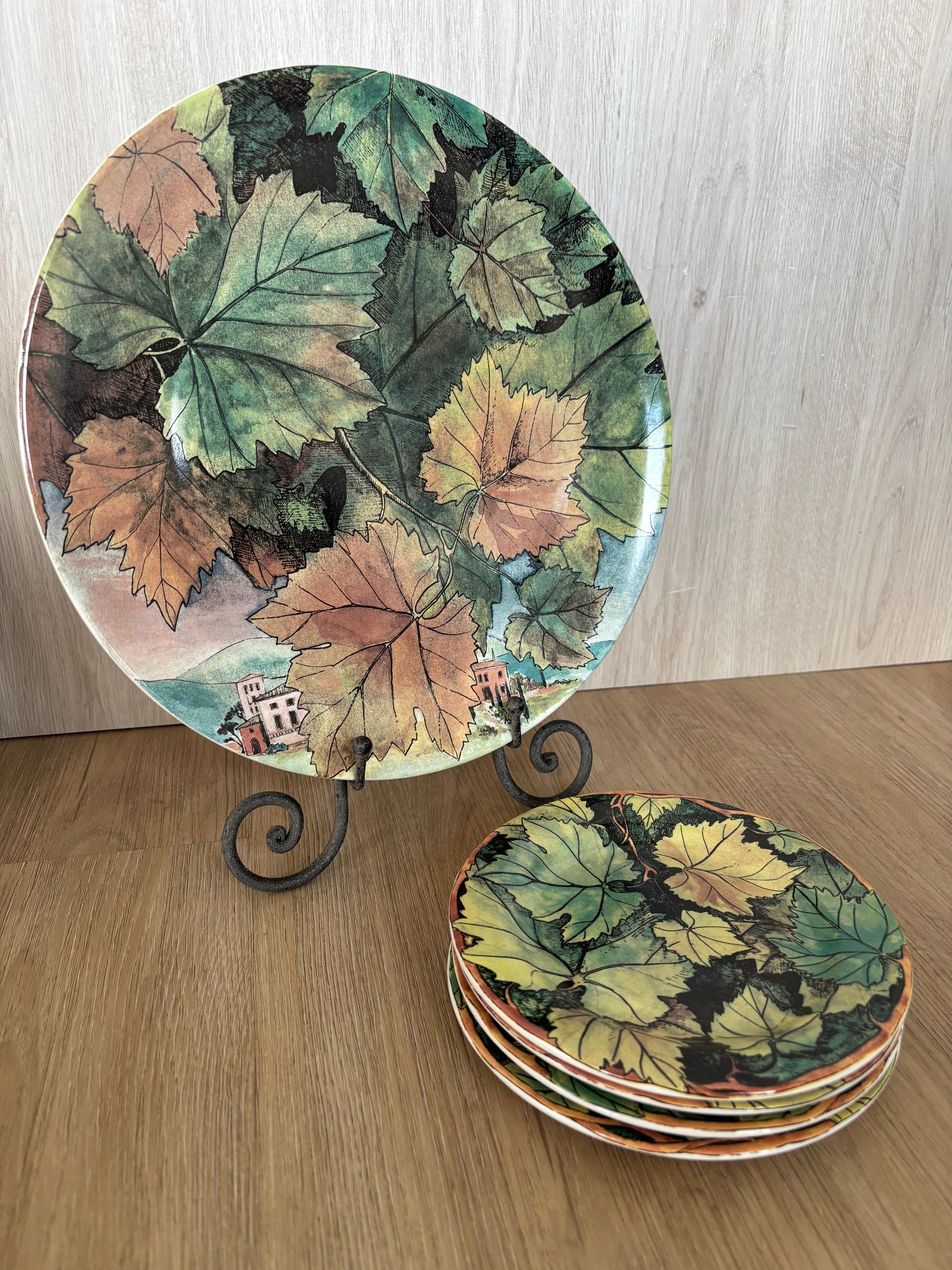 Gien 5-piece Platter and Plate Set