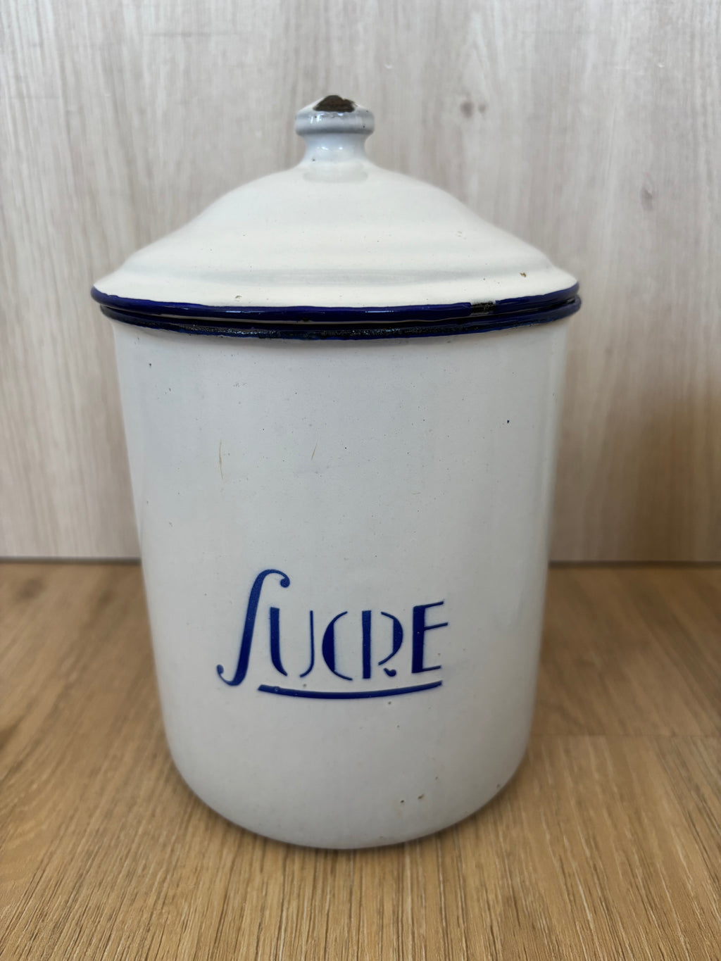 Antique Enamelware Canisters