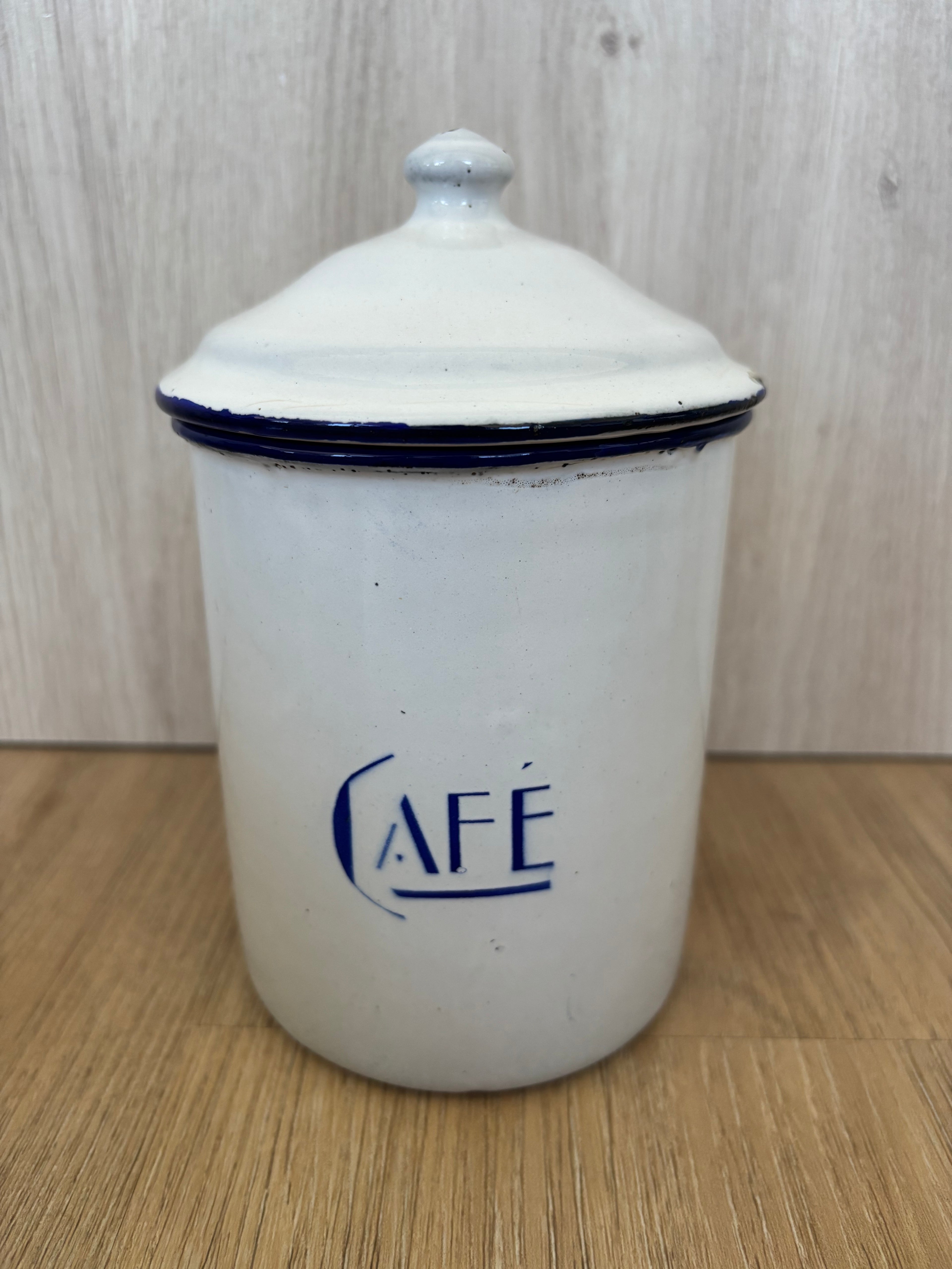 Antique Enamelware Canisters