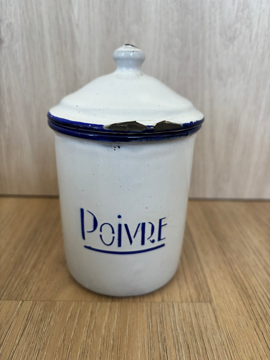 Antique Enamelware Canisters