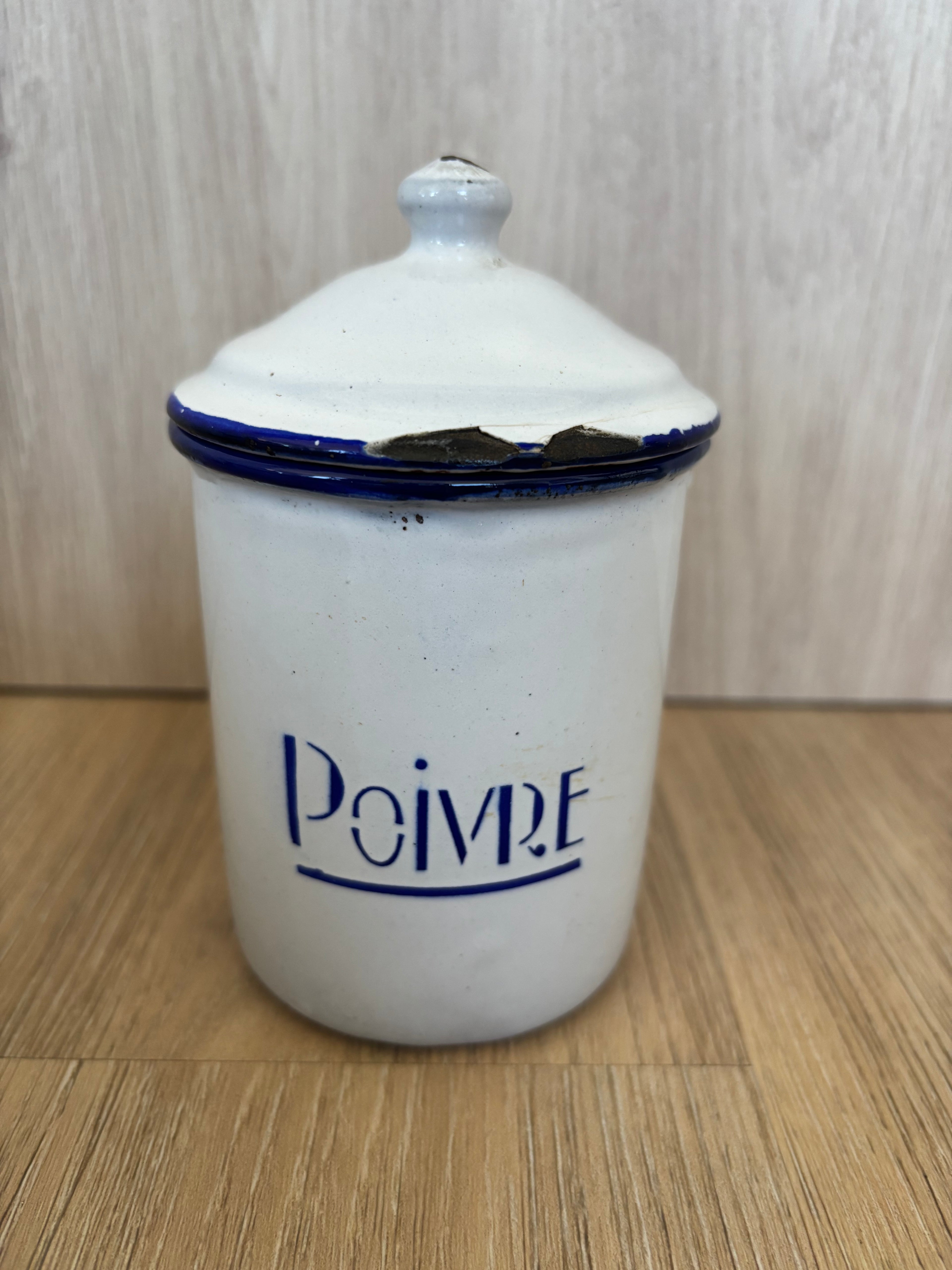 Antique Enamelware Canisters